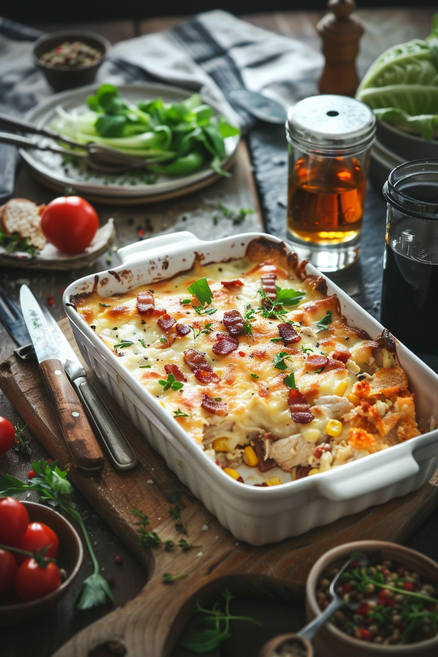 Chicken Bacon Ranch Casserole (replace bacon → beef bits) Pinterest