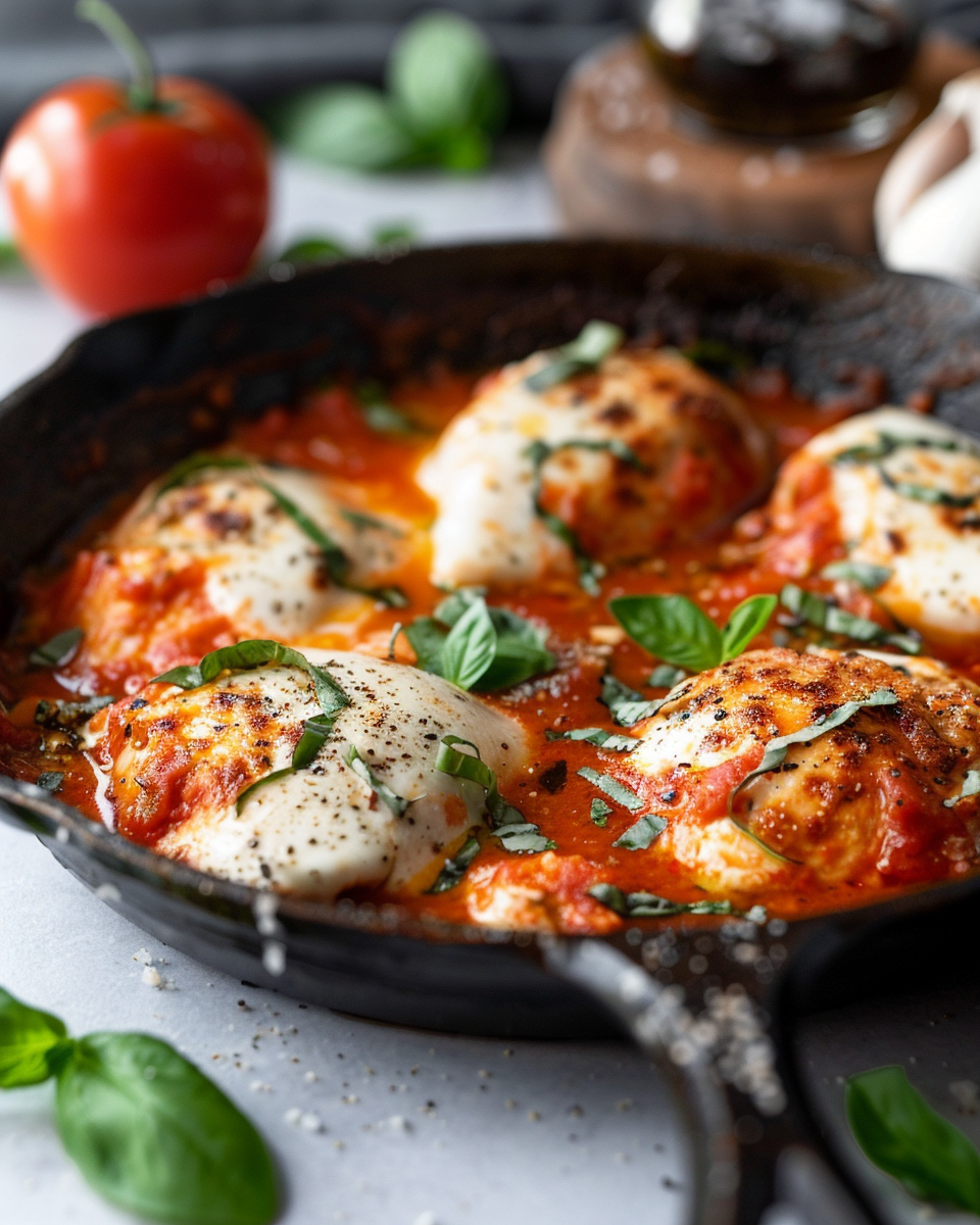 Chicken Mozzarella Skillet ingredients preparation