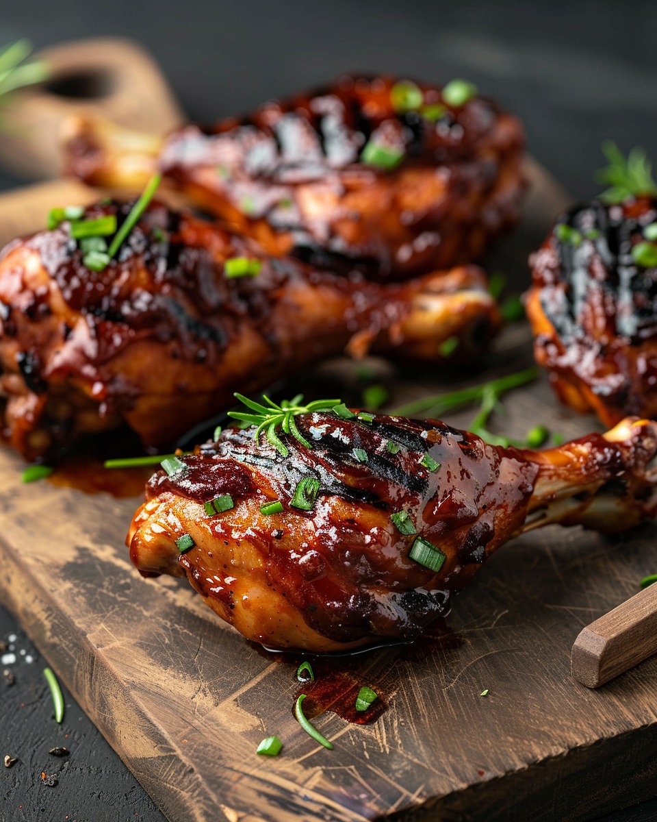 Air Fryer BBQ Chicken cooking in progress