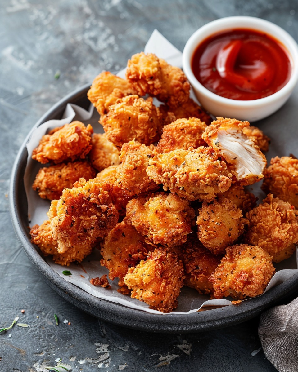 Air Fryer Chicken Bites cooking in progress