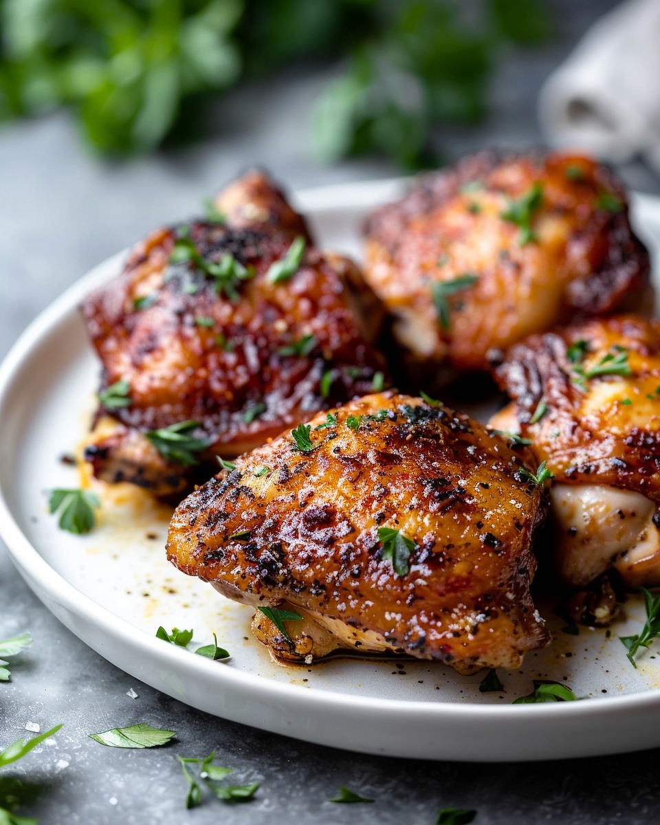 Air fryer basket filled with perfectly cooked Air Fryer Chicken Thighs arranged nicely, illustrating the final presentation