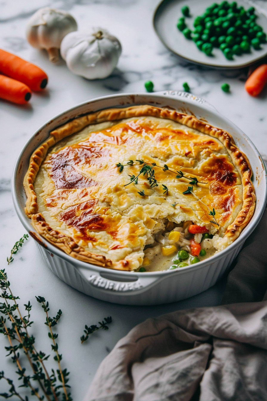 Chicken Stuffed Garlic Bread finished dish
