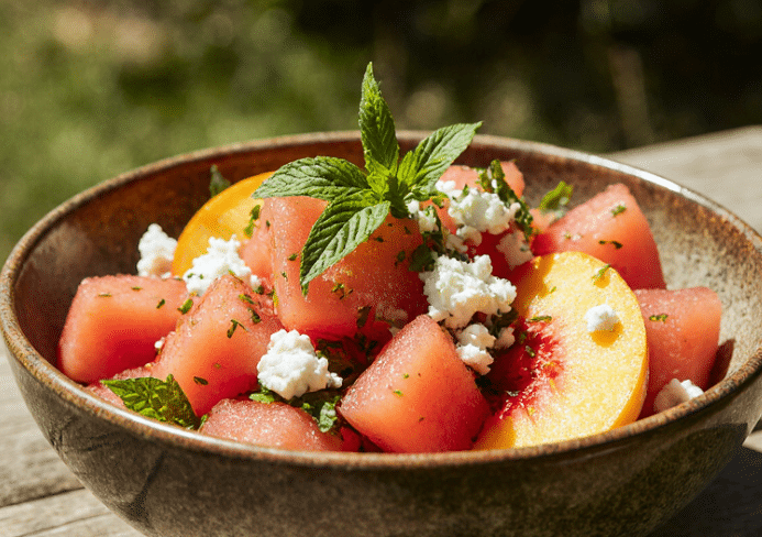 peach watermelon salad