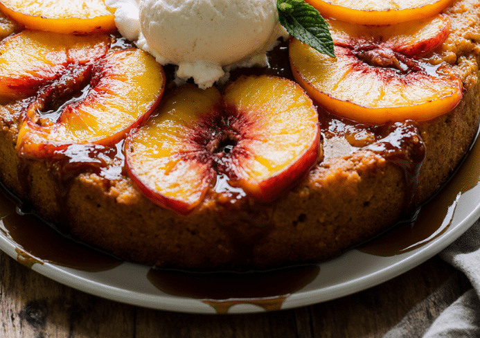 peach upside down cake