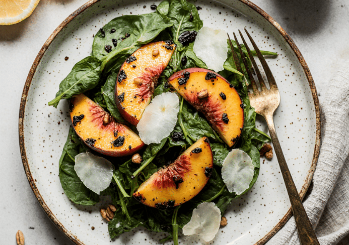 peach arugula salad