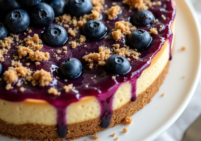 blueberry crumble cheesecake