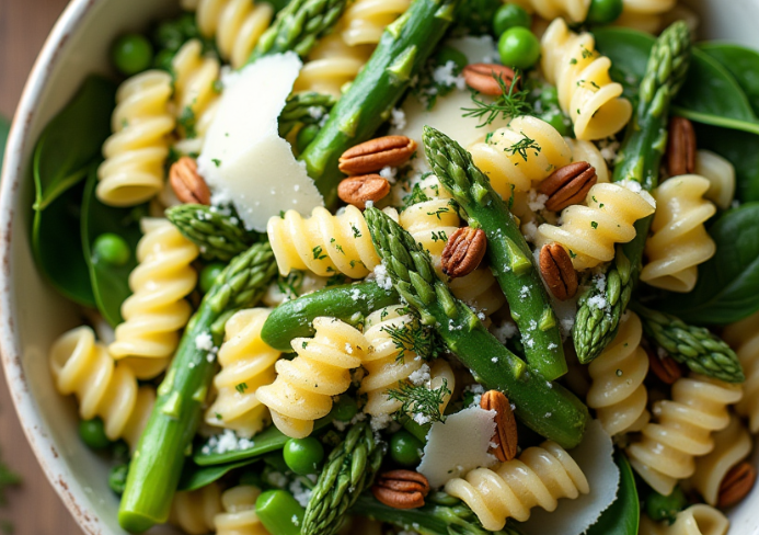 Lemony Parmesan Spring Pasta Salad