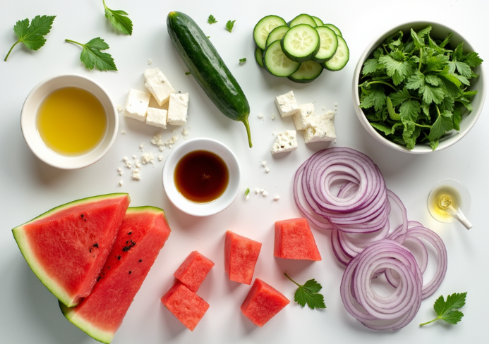 Watermelon Cucumber Salad