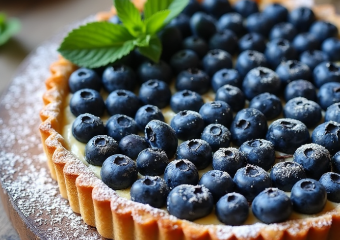 Tarte amandine aux myrtilles
