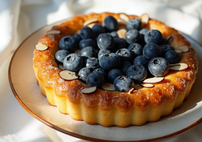 Tarte aux myrtilles et crème d’amande