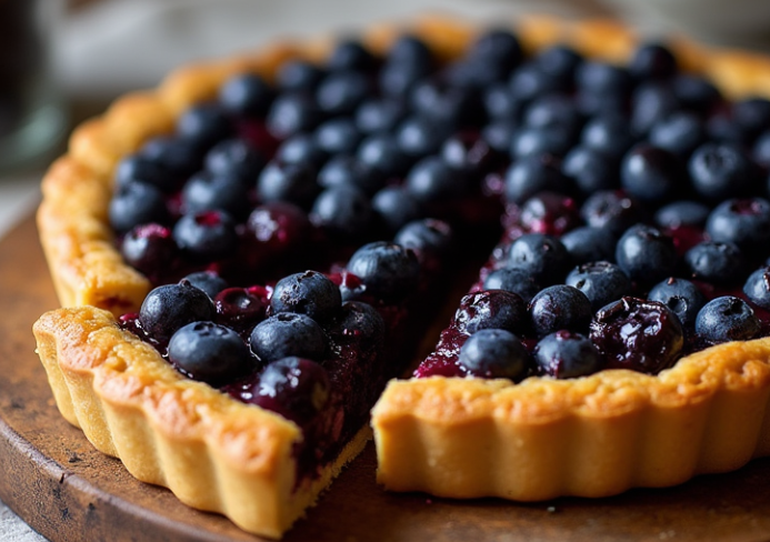 Tarte aux myrtilles amandine