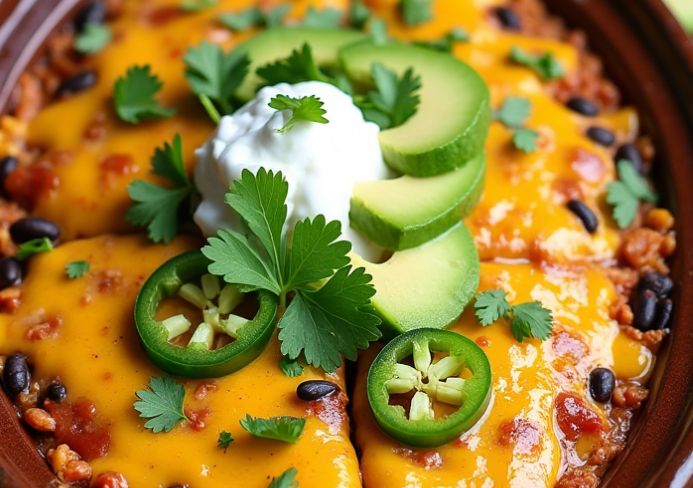 Crockpot chicken enchilada casserole