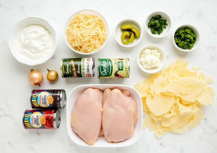 Crockpot chicken enchilada casserole