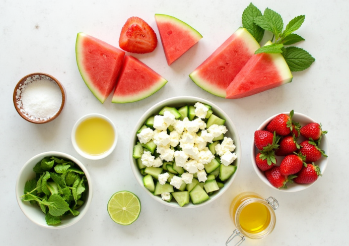 Watermelon Cucumber Salad