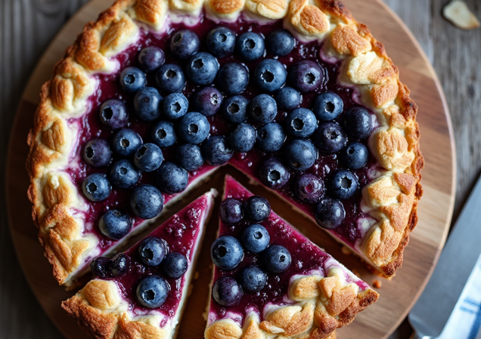 Tarte amandine aux myrtilles