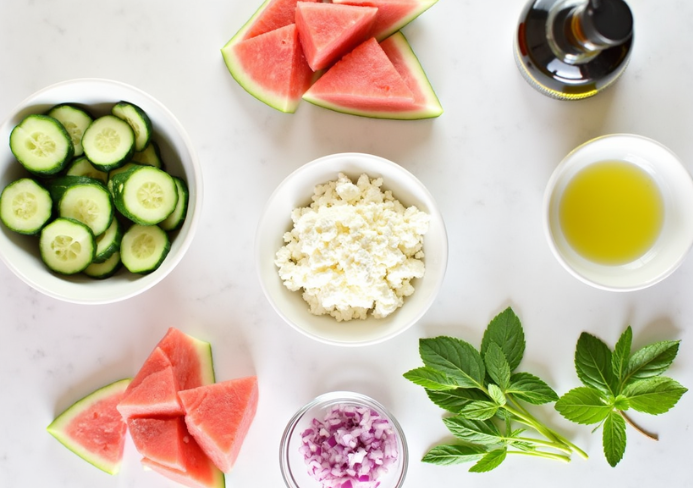 Watermelon Cucumber Salad