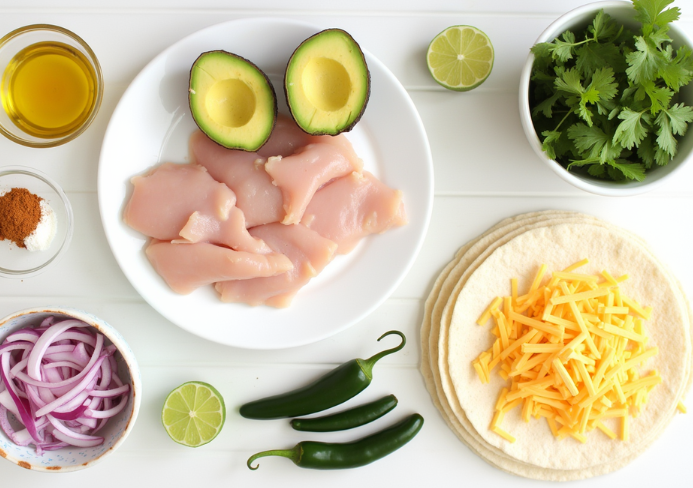 Chicken avocado quesadillas