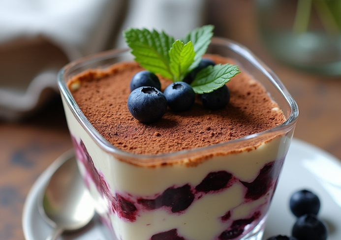 Tiramisu aux myrtilles