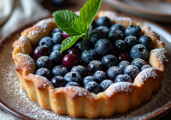 Tarte aux myrtilles à la façon américaine