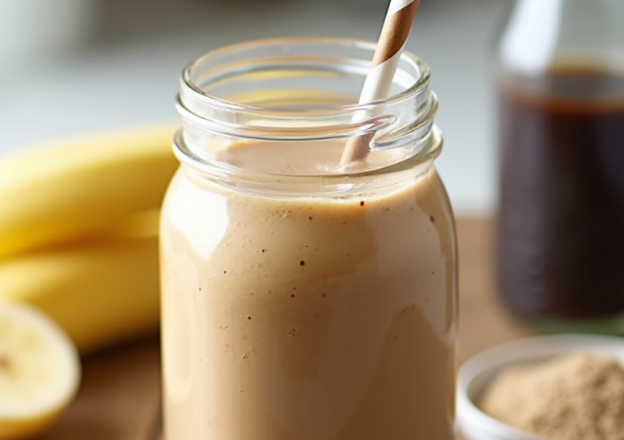 Banana protein coffee smoothie
