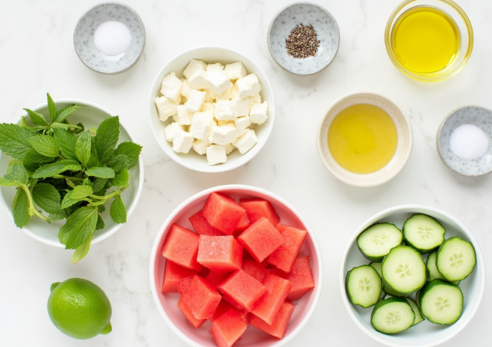 Watermelon Cucumber Salad