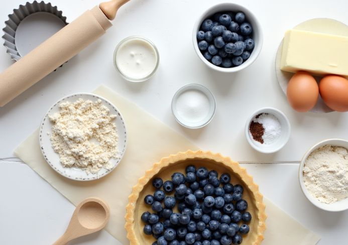 Tarte aux myrtilles et crème d’amande