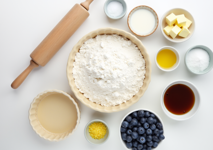 tarte aux myrtilles et crème
