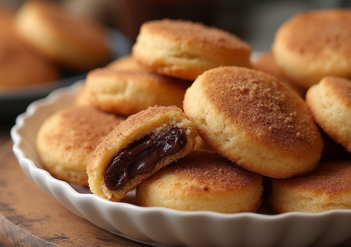 Churro Chocolate Stuffed Cookies