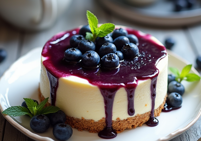Cheesecake aux myrtilles