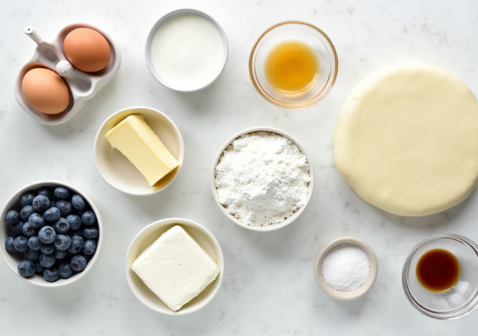 Tarte aux myrtilles et crème