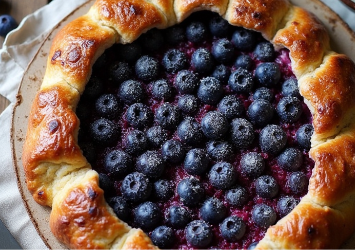 Tarte rustique aux myrtilles