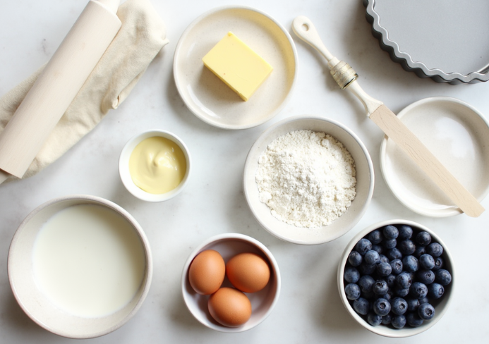 Tarte aux myrtilles et crème d’amandes
