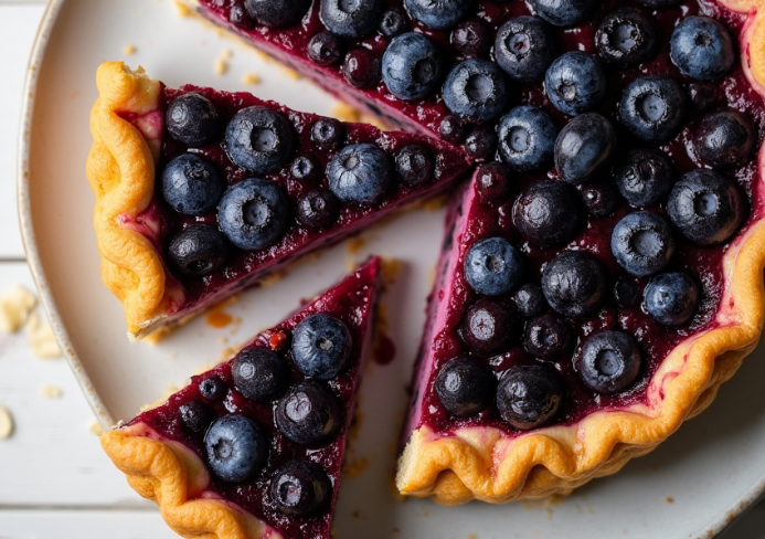 Tarte amandine aux myrtilles
