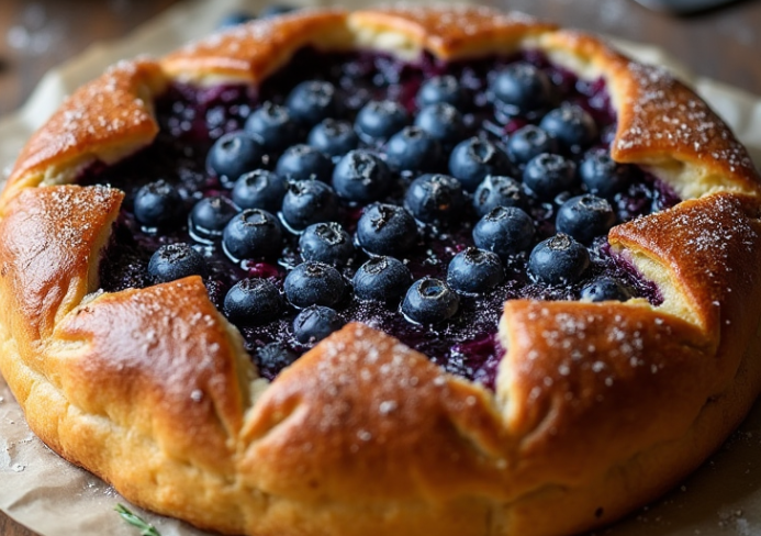 Tarte rustique aux myrtilles