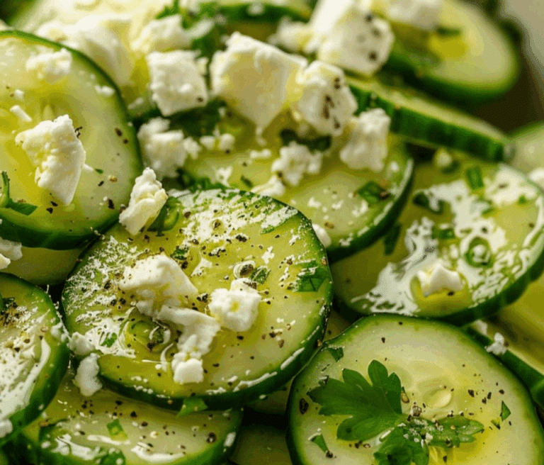 Greek-inspired cucumber feta cheese salad