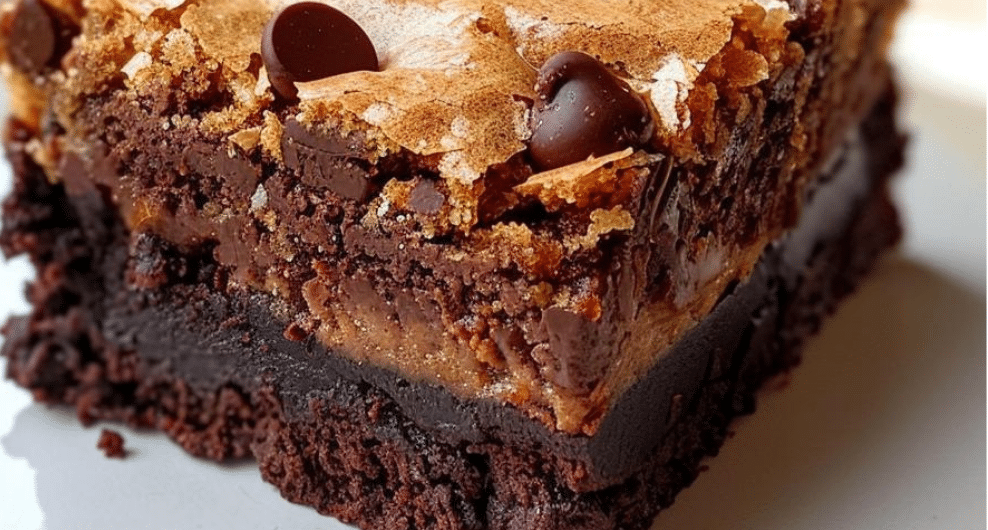 Slice of Brown Butter Brookies The Ultimate Dessert Hybrid