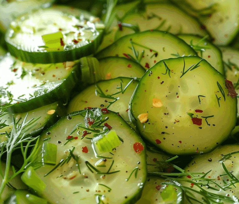 Cucumber salad inspo for a summer BBQ with olive oil