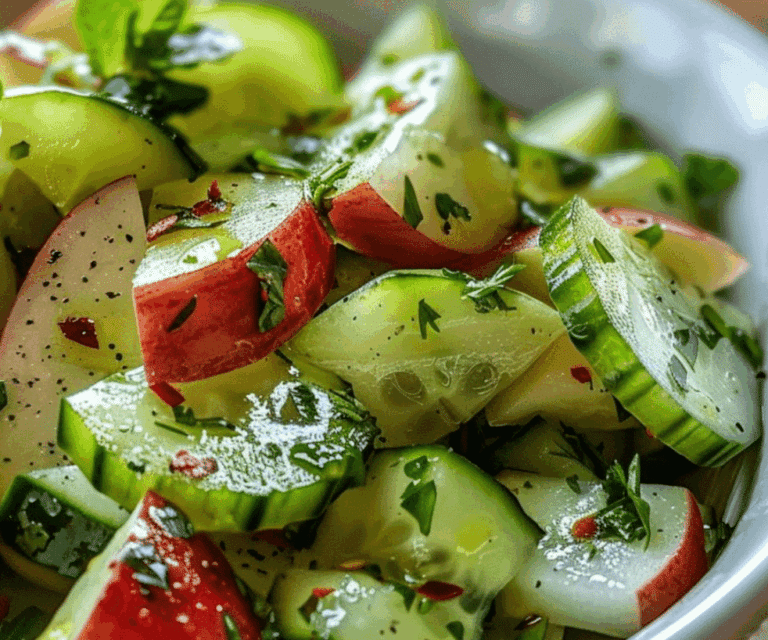 Cucumber Apple Salad with Fresh Herbs