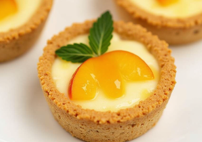 peach custard mini tarts