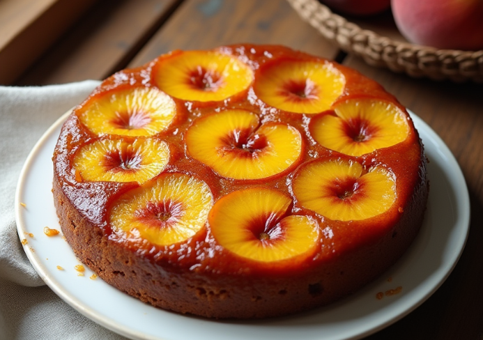 peach upside down cake