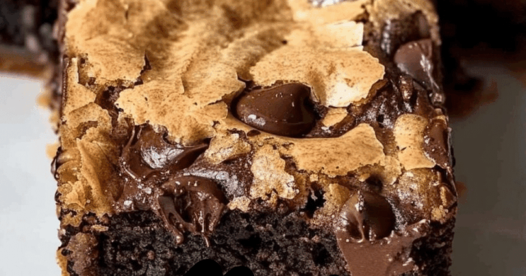 Cross-section of Brookies: The Best Chocolate Chip Cookie Brownies
