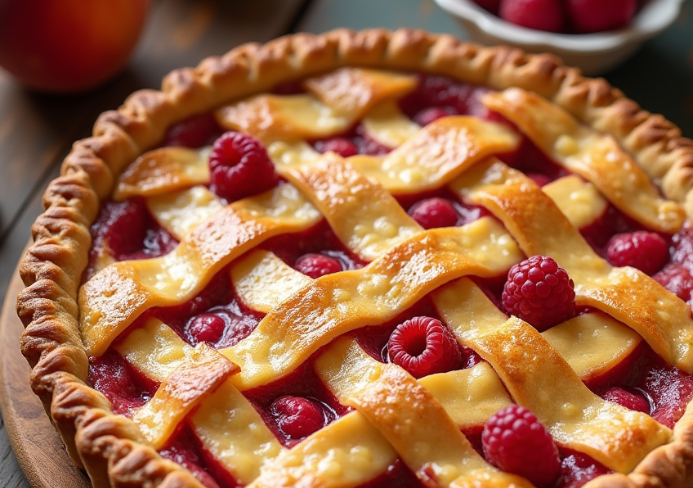 peach raspberry pie