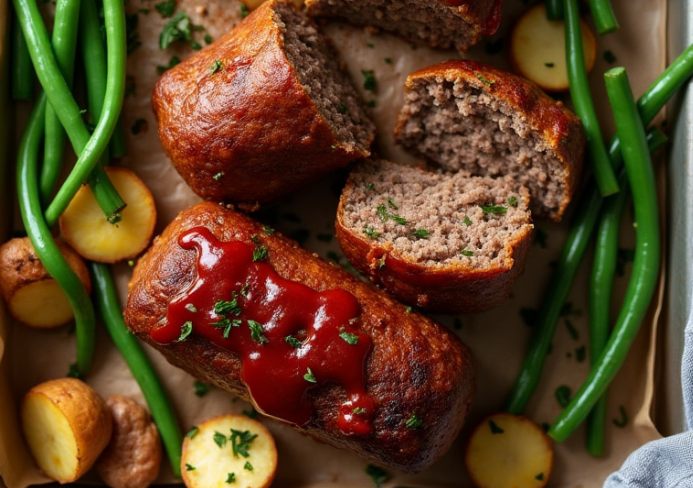 sheet pan mini meatloaf