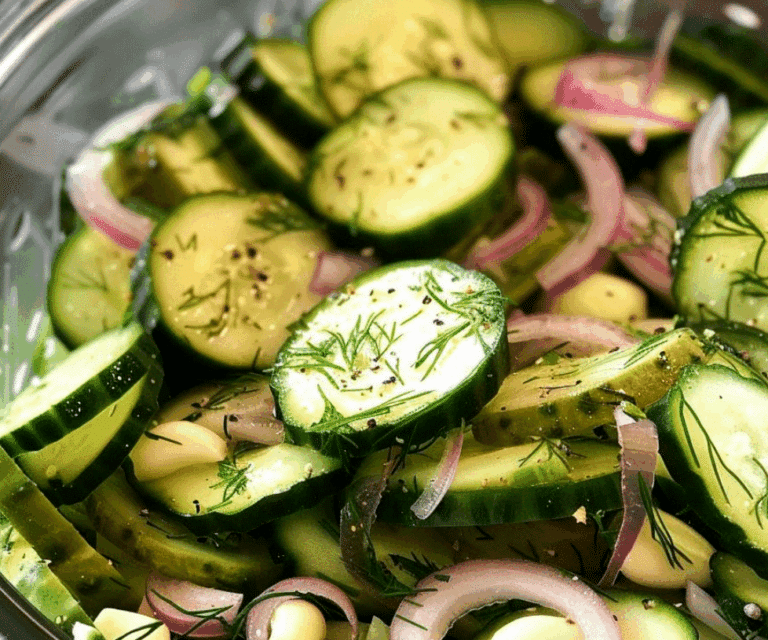 Homemade Quick and Easy Refrigerator Pickles with Dill