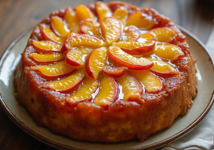 peach upside down cake
