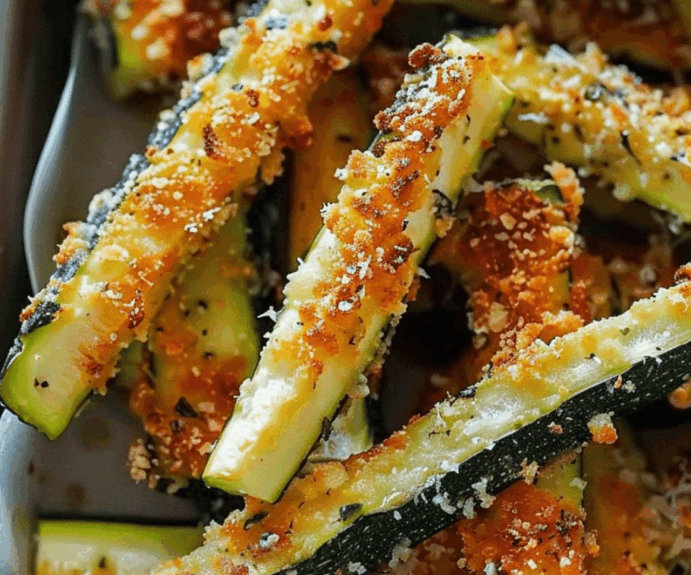 Baked Parmesan Zucchini Fries Served with Ranch