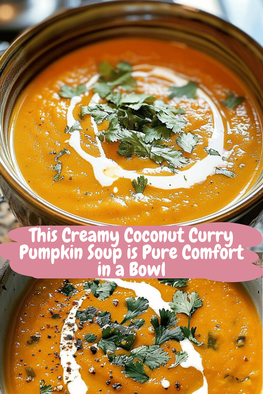 Healthy Autumn Soup Recipe Healthy Coconut Curry Pumpkin Soup in a Rustic Bowl