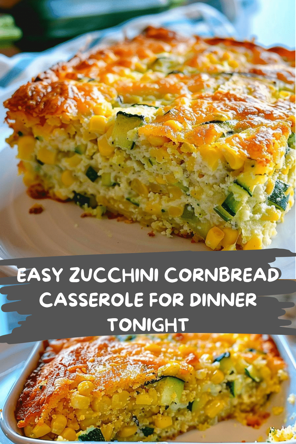 Herb-Infused Zucchini Cornbread Casserole Healthy Zucchini Cornbread Casserole with fresh herbs