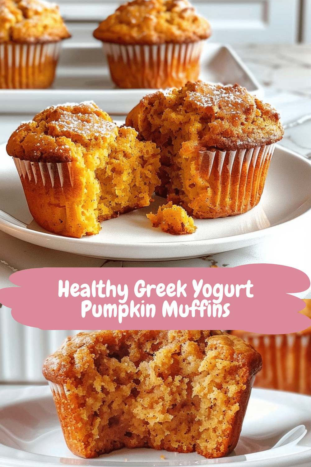 Spiced Greek Yogurt Pumpkin Muffins Low-Calorie Pumpkin Muffins with Greek Yogurt and Spices