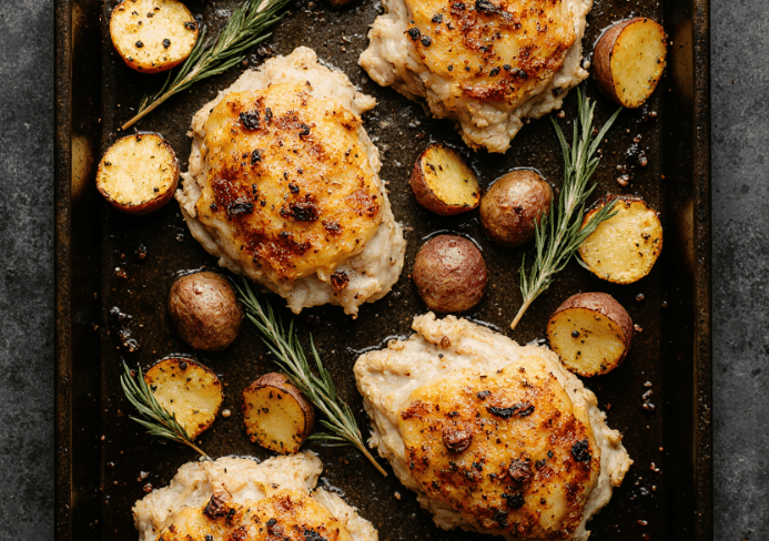 chicken thighs and potatoes